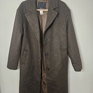 Reitmans Brown Checkered Trench Coat